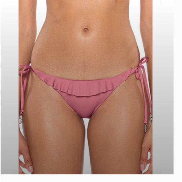 Soluna 2 Piece Hipster Swim Bikini Top & Bottom Mulberry Pink Small NWT $108 - Picture 7 of 9
